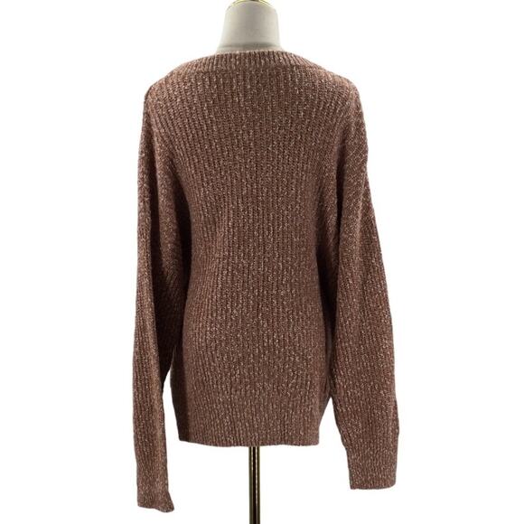 UNIVERSAL THREAD 1X plus brown white crew neck pullover sweater NWT B28 - Picture 4 of 6